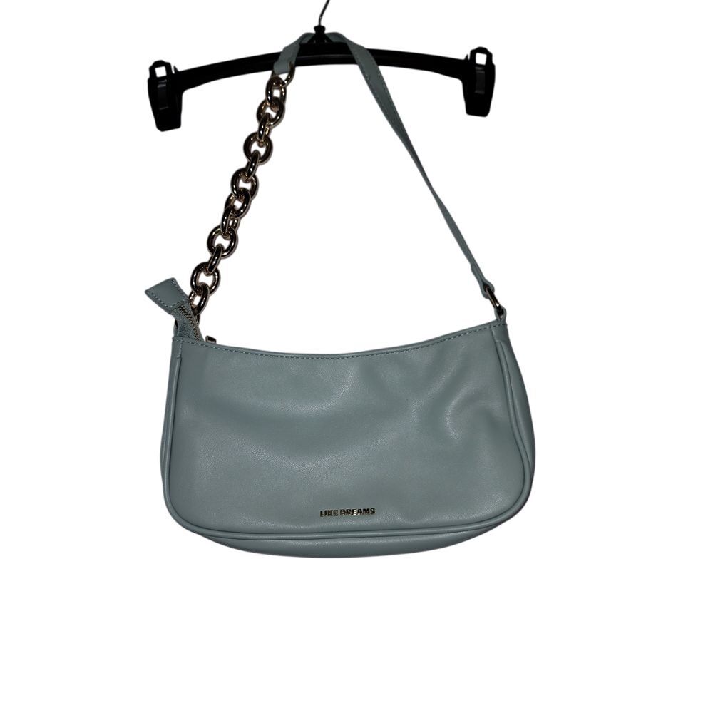 Like Dreams Sage Green Shoulder Bag with Chain Detail and Minimalist Design
